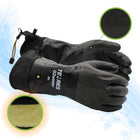 TEMRES Thermal Insulated Polyurethane Coated Rough Grip Glove - Insulated Acrylic Extended Cuff Draw Cord - Black - XXLarge-Rough grip