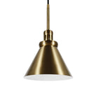 Hudson&Canal Zeno 8.5" Wide Pendant with Metal Shade - Brass/Brass-Rated for one 60W incandescent bulb - 9W LED bulb, 13W fluorescent (CFL) bulb, or 9W self-ballasted LED bulb, E26-base bulb, Bulb not included