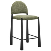 Modway Hayley Upholstered Fabric Counter Stool - Black Leaf-Versatile Counter Stool