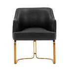 Manhattan Comfort Raya 25.2" Modern Leatherette Upholstered Dining Armchair - Black-Modern Dining Chair for Dining Room and Task Chair Usage