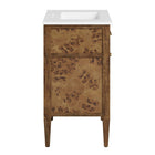Modway Elysian 30" Wood Bathroom Vanity - White/Brown-Mango Wood Construction