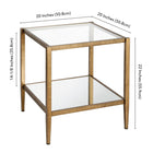 Hudson&Canal Hera 20"W Square Side Table with Mirror Shelf - Brass-9