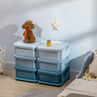 Qaba Kids Toy Storage Organizer with 6 Plastic Bins - Blue-Compact for easy fit, and spacious inside 3.7 gallon (14 L) drawers
