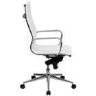 Nicer Interior Ribbed Group Style High Back Desk Chair - White-Knee-tilt mechanism allows you to recline and lock in a comfortable tilt position