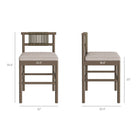 Modway Eleni Outdoor Teak Wood Counter Stools 2-Piece Set - Weathered Grey/Pebble-Woven Rope Backrest