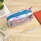 ZIPIT Half & Half Pencil Case - 2‑Compartment School Pouch for Girls - Marble-Easy care: Made from high‑quality polyester that’s easy to maintain. A quick spot clean with mild soap and water removes everyday marks, and air‑drying it open keeps it fresh and ready to use