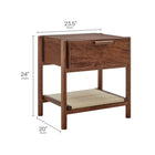 Modway Oswin 1-Drawer Wood Nightstand - Walnut-One Full-Extension Drawer