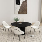 Manhattan Comfort Gracie 24.2" Modern Leatherette Upholstered Dining Chair - White and Black - Set of 4-Frame and Legs Features Choice of Fully Welded Black Steel or Gold Stainless Steel