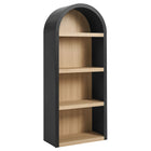 Modway Caleb 4 Arched Display Shelf Bookcase - Black-Arched Frame
