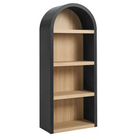 Modway Caleb 4 Arched Display Shelf Bookcase - Black-Arched Frame
