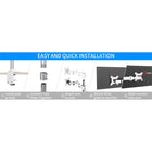 ShoppingAll SA-D285 Adjustable Dual Monitor Standing Mount for Monitors Up To 32" - White-10