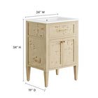 Modway Elysian 24" Wood Bathroom Vanity - White/Burl-Ceramic Sink Basin