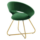 Modway Nouvelle Performance Velvet Dining Chair - Gold/Emerald - 2 Pack-Chair Weight Capacity: 331 lbs.