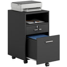 Vinsetto 2-Drawer Letter/A4 Filing Cabinet with Lock - Black-1 open shelf and 2 drawers provide enough storage space 
