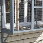 PawHut 61" H Outdoor Catio Window Box - Grey-Suitable for housing 2-3 cats comfortably, each up to 22 lbs. (10 kg) 