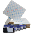 Flipside Products Two-Sided Rectangular Dry Erase Graphing Paddles, Pens, and Erasers, Class Pack of 12-Great for graphing practice