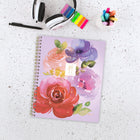 Mead 2027 Large Weekly/ Monthly Planner - 11-¼" H x 9" W - Purple Rosettes - Bilingual-One month per 2 page spread has open daily blocks, a notes section and past/future month reference calendars