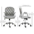 Vinsetto Adjustable Home Office Chair with Button Tufted Backrest-360 degree swivel seat for easy mobility and optimal task engagement