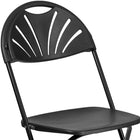 Flash Furniture HERCULES Series Plastic Fan Back Folding Chair - Black-Textured seat reduces slipping