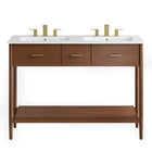 Modway Zaire 48" Double Sink Bathroom Vanity - Walnut/White-Assembly Required