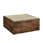 Modway Truett Square Wood Rattan Coffee Table - Walnut-Solid Wood Construction