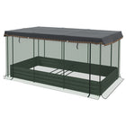 Outsunny Galvanized Raised Garden Bed with Cover - 91" L x 43" W x 43" H - Grey/Green-Raised planting bed with a plant protector netting and shade cloth 