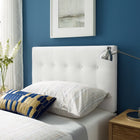 Modway Emily Biscuit Tufted Performance Velvet Twin Headboard - White-Durable Stain-Resistant Fabric