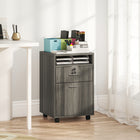 HOMCOM Vertical Filing Cabinet with Lockable Drawer - Grey-Quality metal plating handles make it easy to open  
