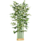 HOMCOM 5' Tall Artificial Bamboo Tree for Home Decor - Green-Elegant artificial bamboo plant featuring a ten-stem design 