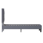 Flash Furniture Roxbury King Size Tufted Upholstered Platform Bed - Light Grey Fabric-Button Tufted
