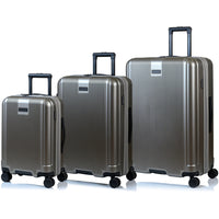Champs Marquis 3 Piece Luggage Set - Grey-Built to last. Light-weight, water-resistant, durable polycarbonate hard-shell