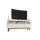 Manhattan Comfort Yonkers 62.99" Mid-Century Modern TV Stand - White-Home Assembly Required. All Hardware Included