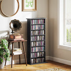 HOMCOM Slim Media Storage Cabinet - Black-Narrow depth maximizes floor space
