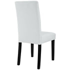 Modway Confer Dining Vinyl Side Chair - White-Rubberwood and pine frame
