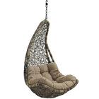 Modway Abate Outdoor Patio Swing Chair Without Stand - Black Mocha-Washable White Polyester Cushion