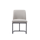 Manhattan Comfort Serena 23.62" Modern Faux Leather Upholstered Dining Chair - Light Grey-Modern Dining Chair for Dining Room and Home Office Use