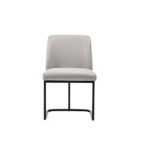 Manhattan Comfort Serena 23.62" Modern Faux Leather Upholstered Dining Chair - Light Grey-Modern Dining Chair for Dining Room and Home Office Use