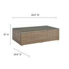 Modway Convene Outdoor Patio Coffee Table - Brown-Synthetic Rattan Weave