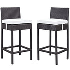 Modway Lift Outdoor Patio Bar Stool - Espresso White - Set of 2-For entertaining or everyday use