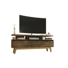 Manhattan Comfort Yonkers 62.99" Mid-Century Modern TV Stand - Rustic Brown-Home Assembly Required. All Hardware Included