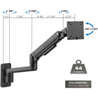 Mount-It! Heavy-Duty Monitor Wall Mount with Gas Spring Arm - Fits Monitors up to 49"-Recommended Screen Sizes: 17" to 49"