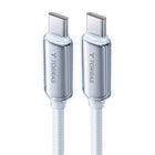 Torras Iceflow 60W USB-C Fast Charging Cable - 79" - White-Nickel alloy coated port, great resistance against bending and cracks