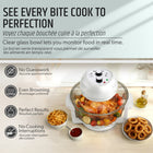 Granitestone Big Boss 16 qt Extra Large Glass Air Fryer with 3 Cooking Sections and Stainless Steel Racks - White-7
