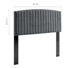Modway Rebecca Performance Velvet Full/Queen Headboard - Charcoal-Vertical Striped Channel Tufting