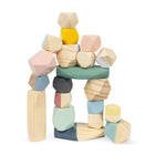 Janod Sweet Cocoon Stacking Stones 20-Piece Set-Play with 20 lightweight, stackable wooden stones.