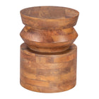 Zuo Kollam Side Table - Walnut-Mango Wood round shape tabletop