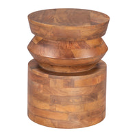 Zuo Kollam Side Table - Walnut-Mango Wood round shape tabletop