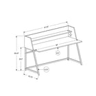 Monarch Specialties 7543 48" Computer Desk - Natural/White Metal-Product dimensions: 47.25 inches L x 23.75 inches W x 39.25 inches H
