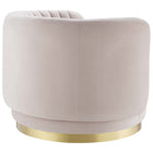 Modway Embrace Tufted Performance Velvet Swivel Chair - Gold Pink-Gold Metal Swivel Base