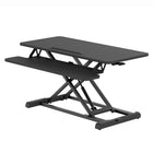 Ezywork 36" Sit-To-Stand Height-Adjustable Desk Riser Converter - Black-Premium dual-tier desk converter for seamless transition between sitting and standing